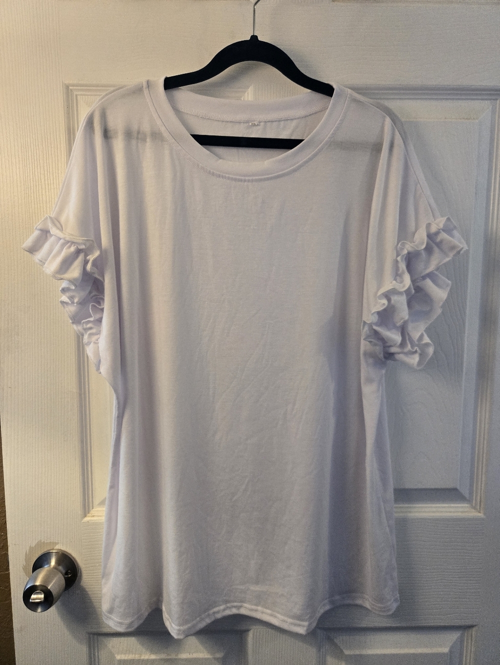 Women’s White Ruffle Sleeve Top